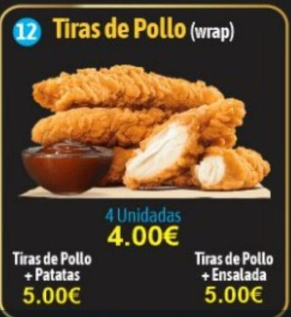 Tiras de Pollo (wrap)